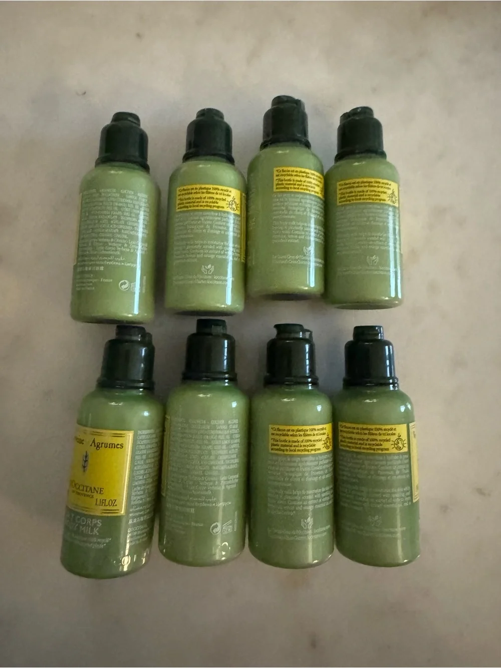 Bundle of 8 🆕 L’Occcitane Verveine Agrumes Body Milk travel size bottles
